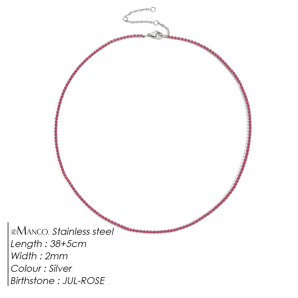 Luxury Crystal Necklace for Women - Gold Plated Stainless Steel Jewelry Gift