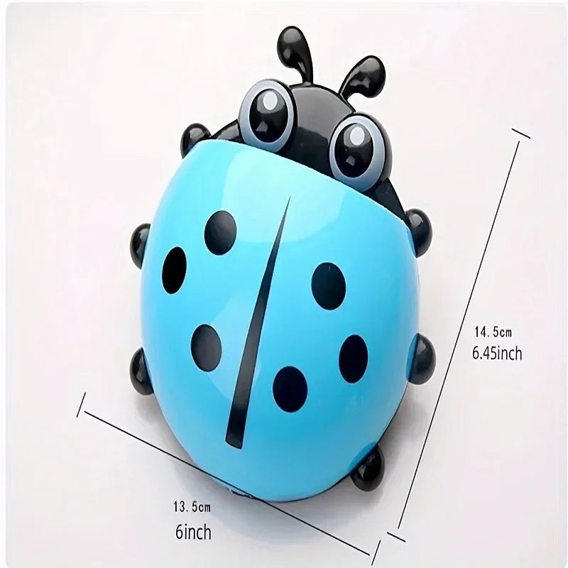 Cute Ladybug Toothbrush Holder with Suction Cups - Bathroom Accessory