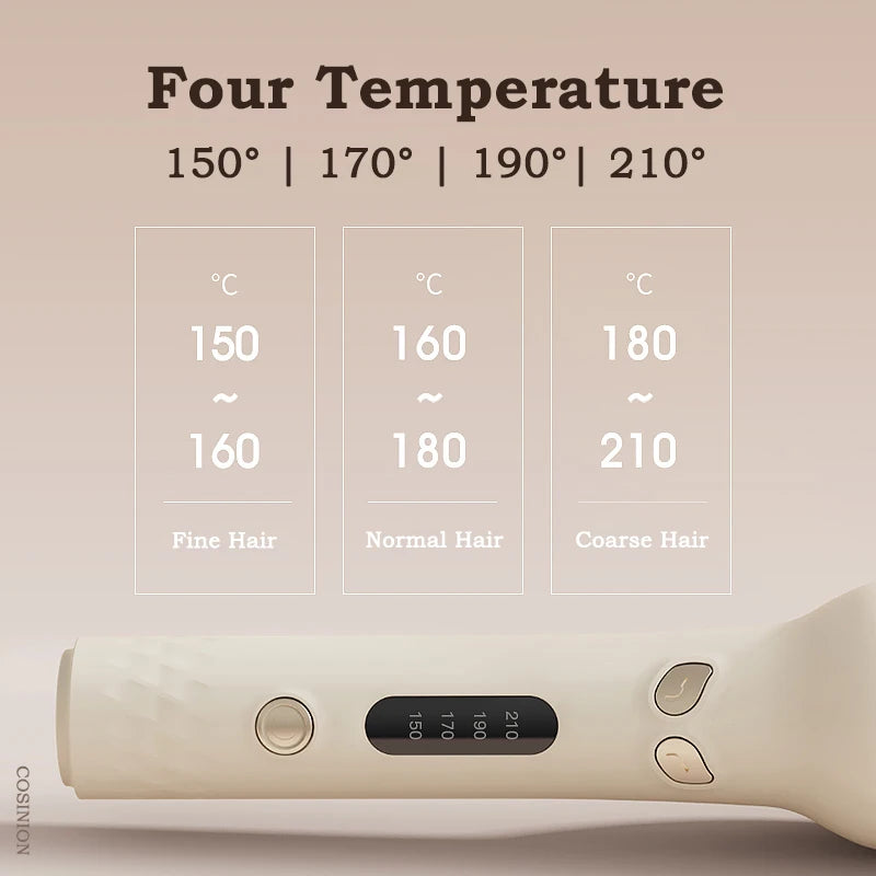 Automatic 28mm Negative Ion Curling Iron with Ceramic Barrel and LCD Display