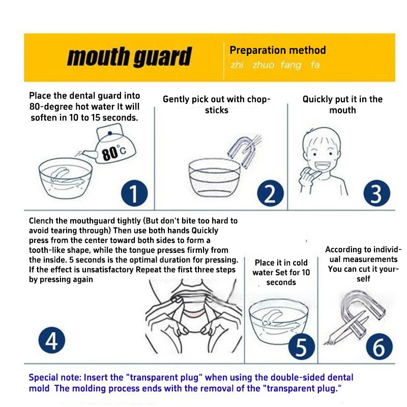 Universal Anti Snoring Mouthpiece Dental Guard with Double Layered Design for Teeth Grinding & Tongue Biting