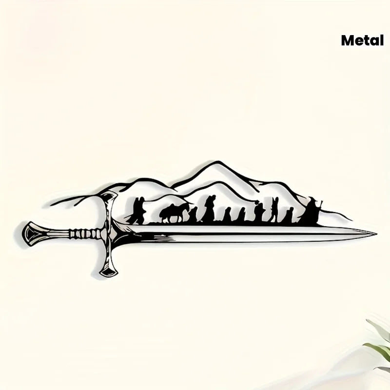 LOTR Fellowship of the Ring Metal Wall Art - Fantasy Iron Silhouette Decor