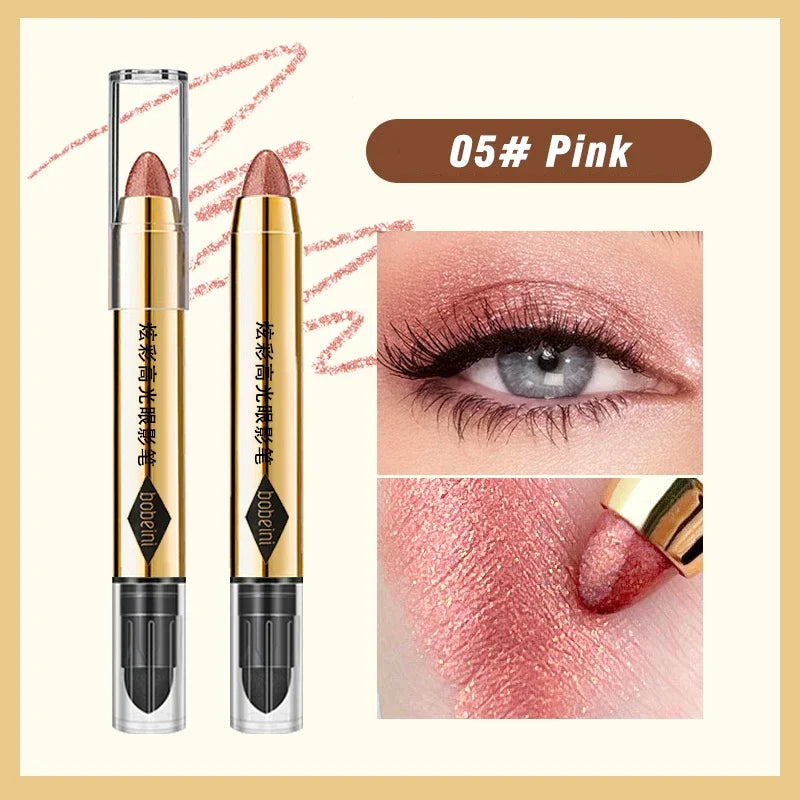 Double-Ended Eyeshadow Stick - Waterproof, Long-Lasting Matte & Glitter Shades