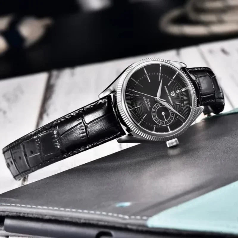 Men's Luxury Quartz Watch 40mm Stainless Steel Waterproof Business Timepiece