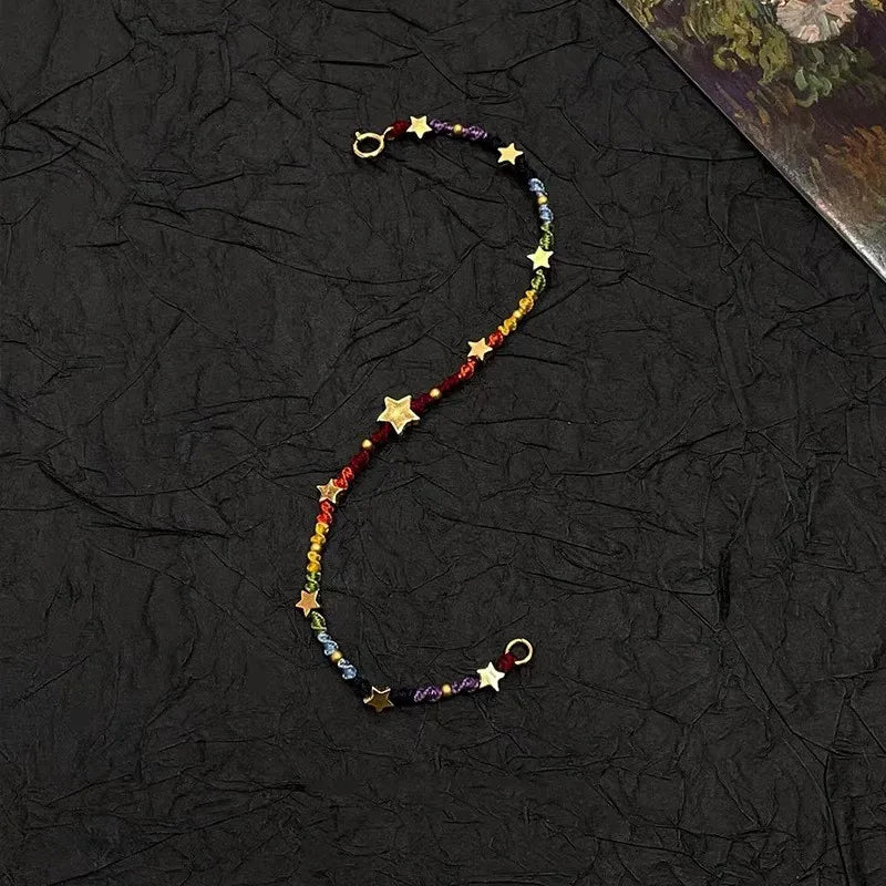 925 Sterling Silver Star Bracelet for Women and Girls, Multicolour Bohemia Jewelry Gift