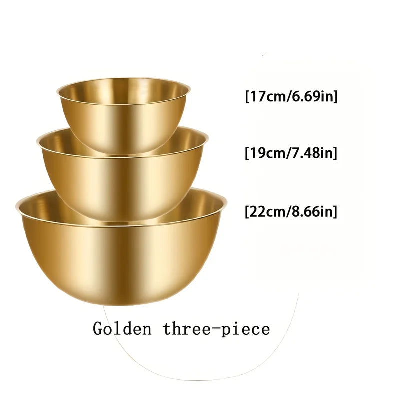 Stainless Steel Mixing Bowls Set - Large Salad & Dough Bowls for Kitchen