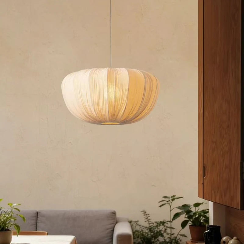Wabi Sabi Fabric Pendant Lamp with Adjustable Colors for Living & Dining Rooms