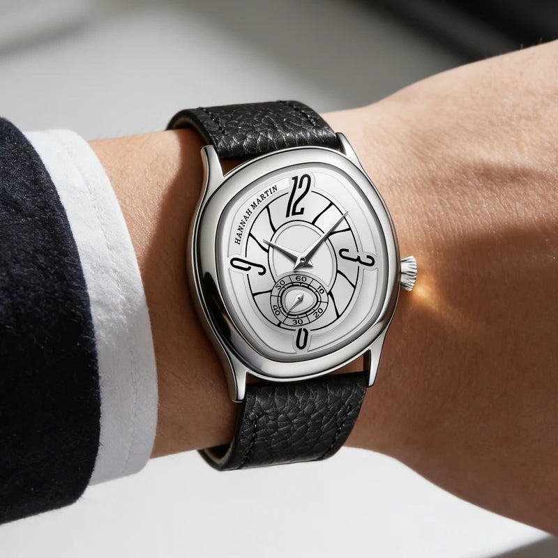 Genuine Leather Business Quartz Watch Men Waterproof Steel Movement Casual