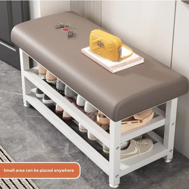 Shoe Changing Stool with Storage Bench for Entryway and Home - Light Luxury Design