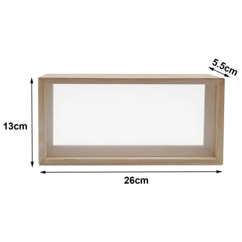 Deep Shadow Box Frame for Dried Flowers and Memorabilia - Wooden Display Case