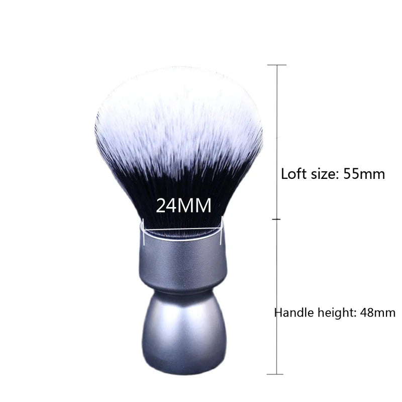Heavy Metal Handle Synthetic Hair Tuxedo Knot Shaving Brush for Men