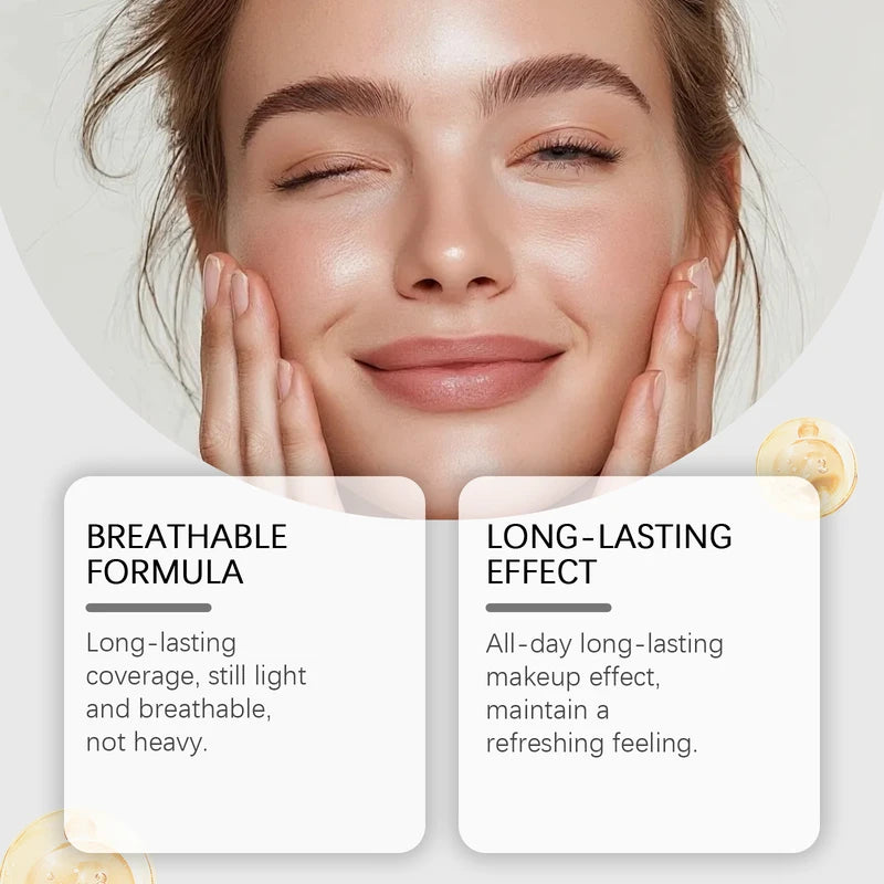 Color Changing SPF 50 Foundation - Long Lasting Natural Glow Face Makeup Base