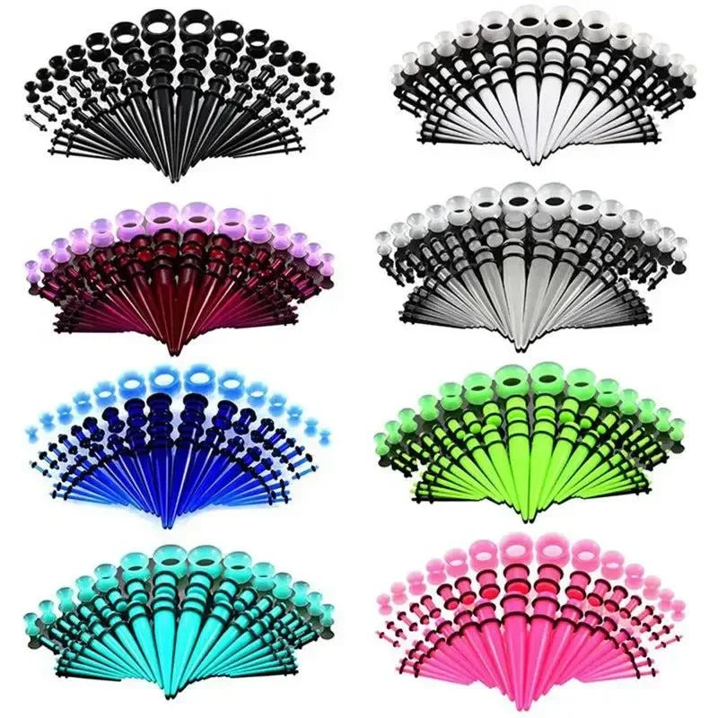 Acrylic Ear Piercing & Stretching Kit with Tapers and Expanders – Multiple Colors