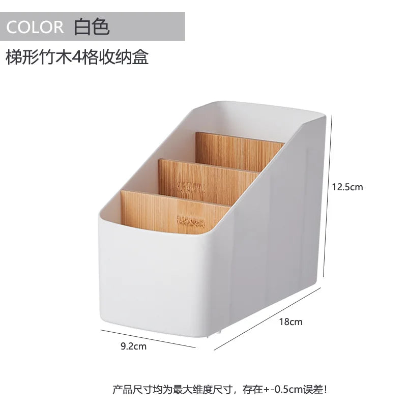 Desktop Remote Control Organizer Tabletop Storage Box for Living Room & Office