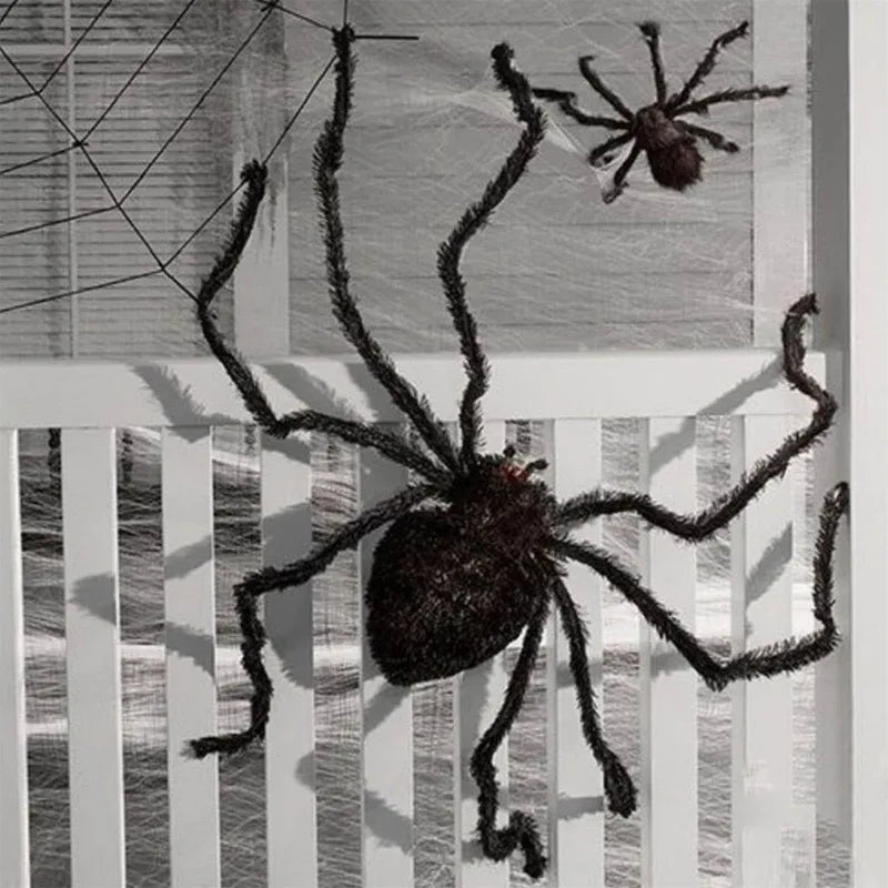Large Outdoor Halloween Spider Decoration Plush Fake Spider for Yard & Party