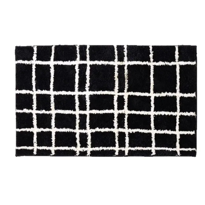 Korean-Style Soft Shaggy Rug for Bathroom & Entryway | Water-Absorbent, Slip-Resistant, Washable Floor Decor