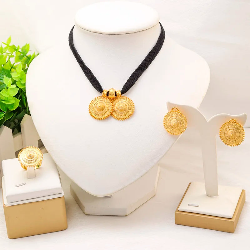 Fashion Jewelry Set with Necklace Earrings Ring Pendant for Wedding Bridal Party Gift