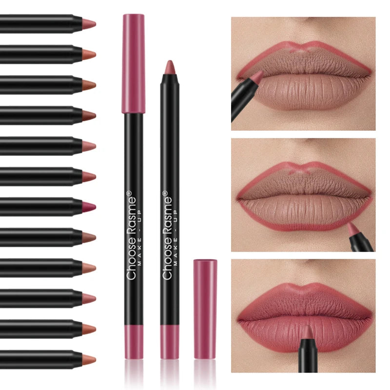 12-Piece Lip Liner Pencil Set Waterproof Matte Lipstick & Lip Tint