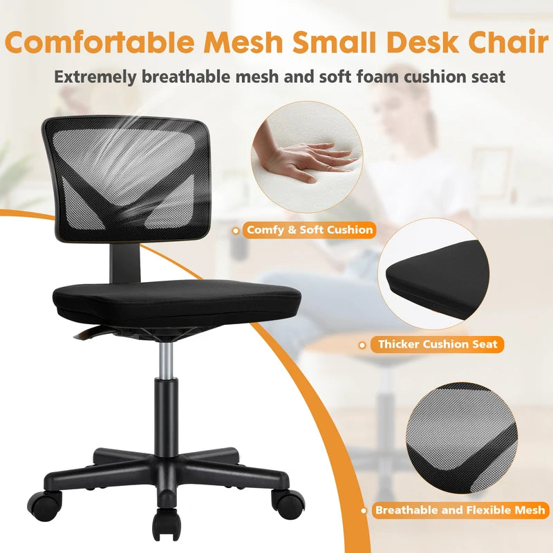 Adjustable Mesh Office Chair with Lumbar Support & 360° Swivel
