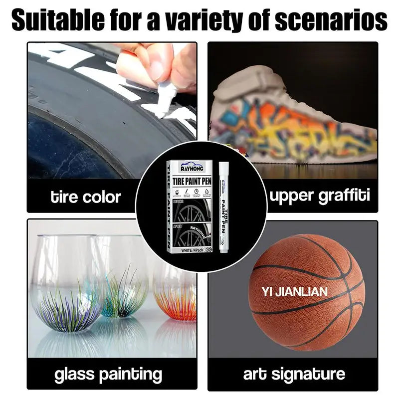 Waterproof Car Tire Paint Markers Set - Fast Dry & Permanent Oil-Based Ink