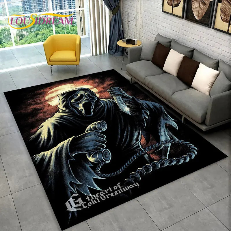 Horror Movie Character Chucky Cartoon Area Rug - Non-slip Living Room & Bedroom Carpet