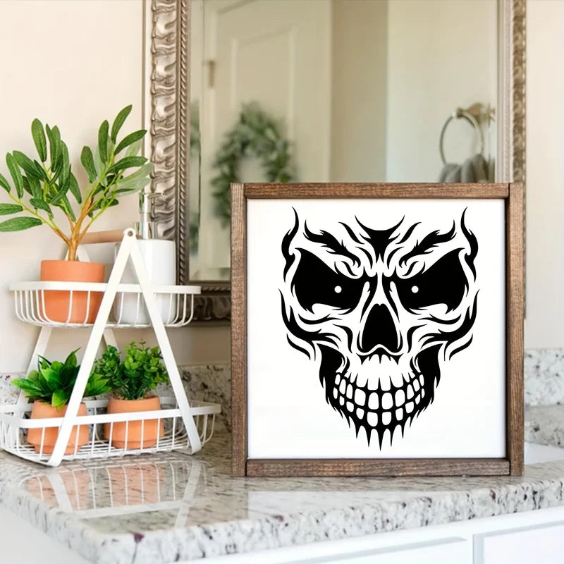 16 Pcs 5x6 Inch Skull Fire Stencils for Painting Wood Wall Canvas Halloween Decor