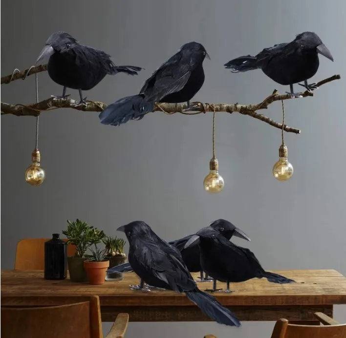 Realistic Artificial Crow Party Decorations 6pcs Halloween Horror Props