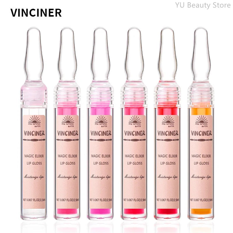 6 Colors Lip Plumping Gloss with Instant Volume Hydrating Serum - Moisturizing Lip Oil