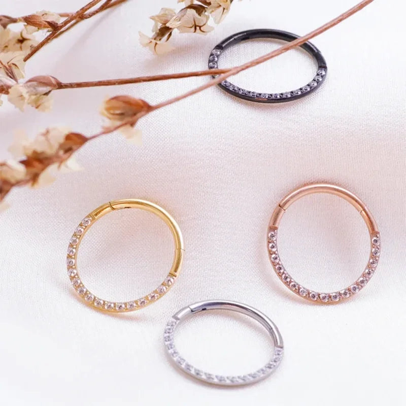Titanium Septum Nose Ring Body Jewelry 16G Circular Cartilage Piercing