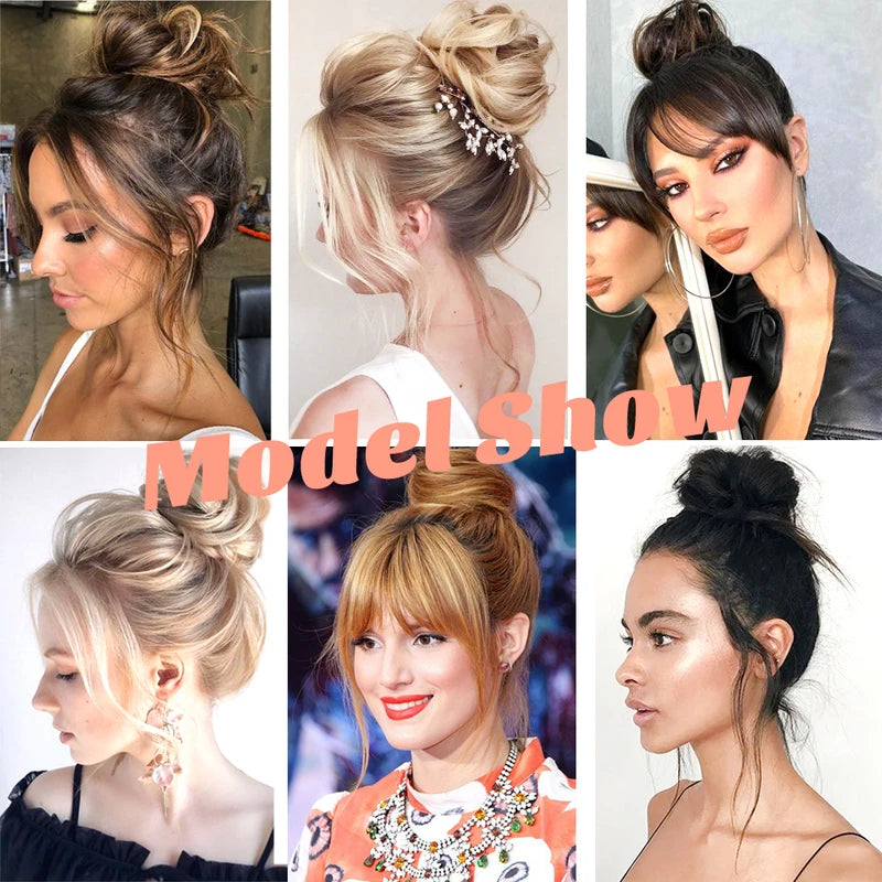 Women's Synthetic Curly Hair Bun Claw Clip - Ombre Messy Updo Hairpiece