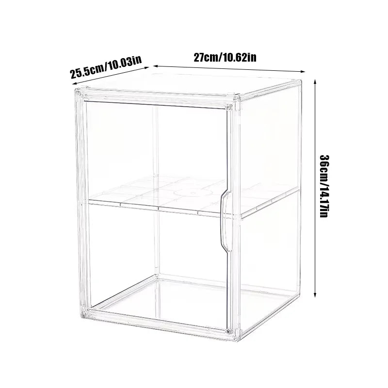 Clear Foldable Display Case for Collectibles Dustproof Storage Organizer Box