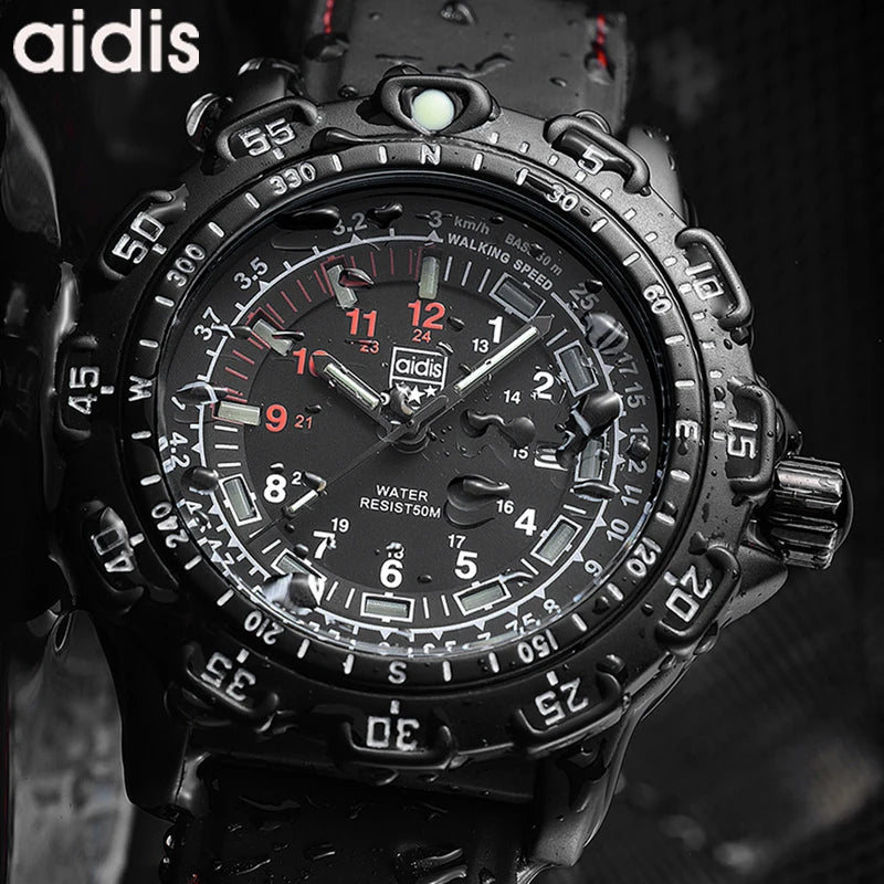 Military Style Wristwatch for Men Outdoor Waterproof Quartz Watch - Special Forces Luminous