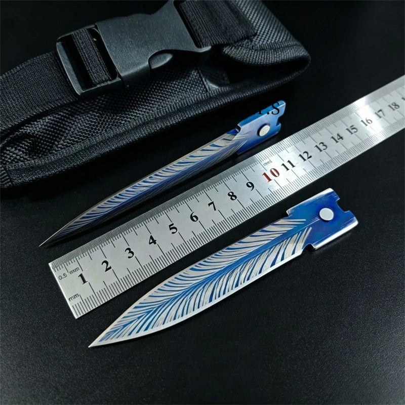 Multifunctional Outdoor Survival Knife with Nylon Sheath - 23cm Folding Blade