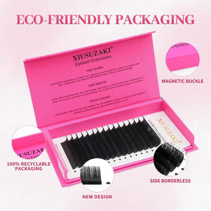 Individual Eyelash Extensions Set - Soft Matte Black Classic & Volume Lashes