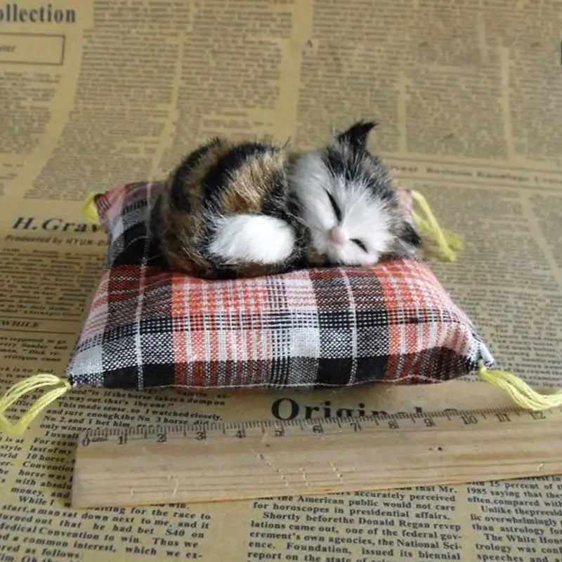 Animal Cat Toy Ornament Cushion - Realistic Cat Decor for Home & Desktop