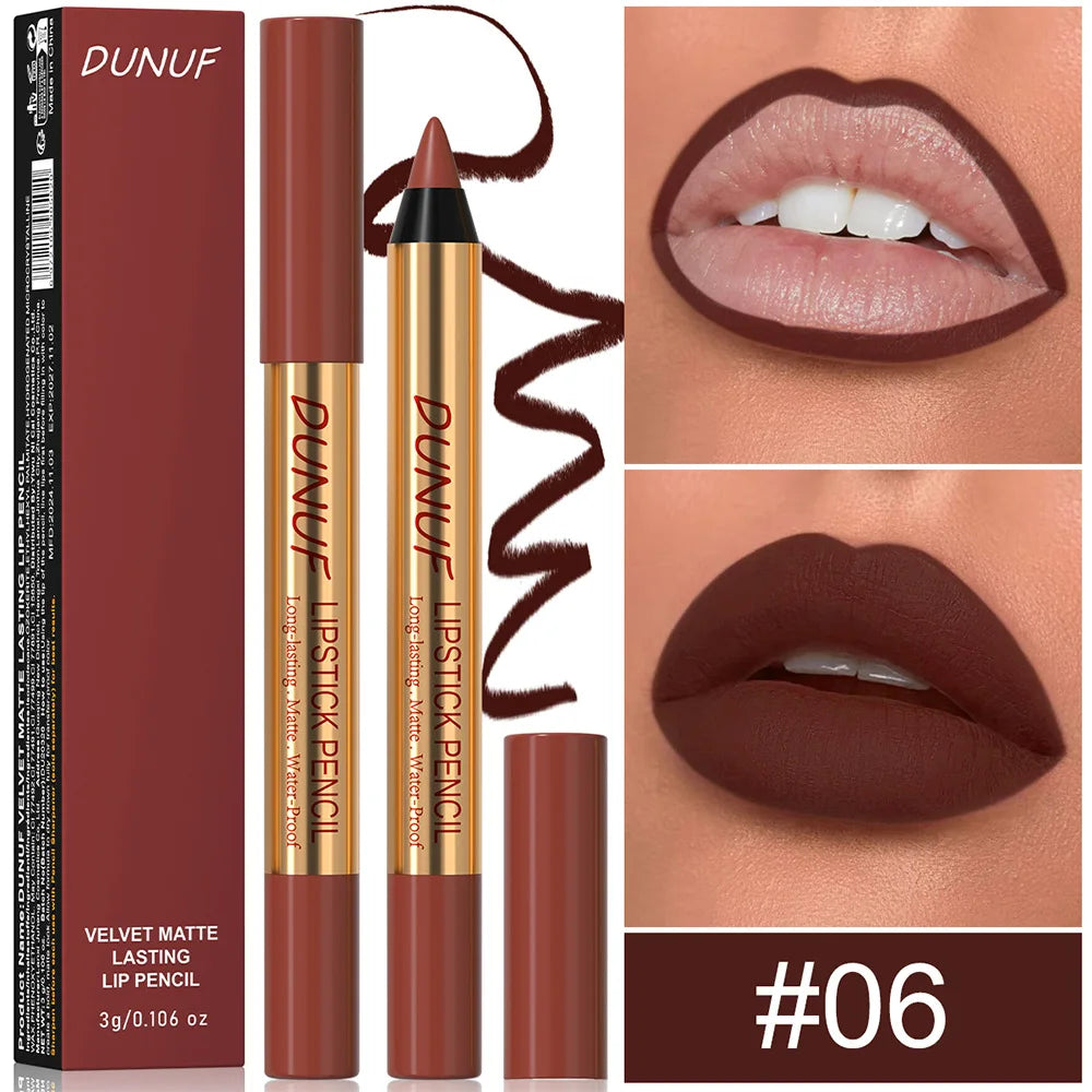 Waterproof Matte Lip Liner Pencil Long Lasting Non-stick Lipstick for Sexy Lips