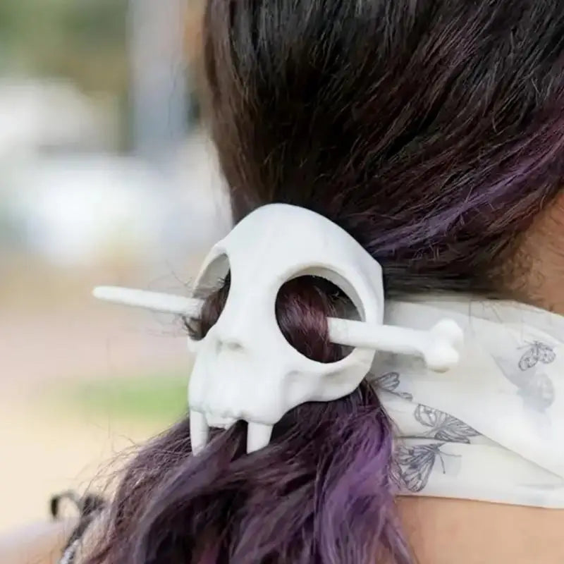 Gothic Ghost Skull Hair Pins - Skeleton Hair Clips for Women & Girls Halloween Accessories
