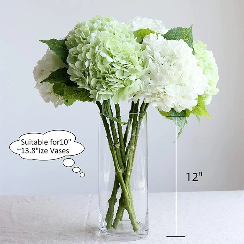 Artificial Hydrangea Flowers 4 Pcs Real Touch Latex Wedding Bouquet Home Decor