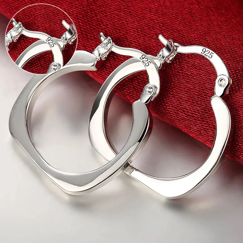 Sterling Silver Hoop Earrings for Women - Round Circle Jewelry, Wedding & Engagement Charm