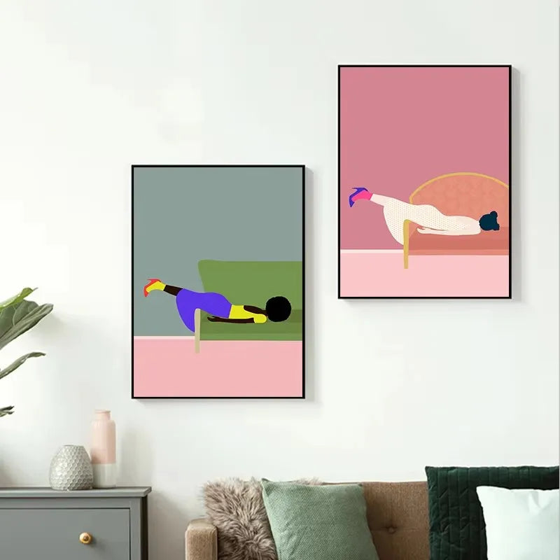 Abstract Woman Mood Wall Art Canvas Poster for Living Room Home Decor