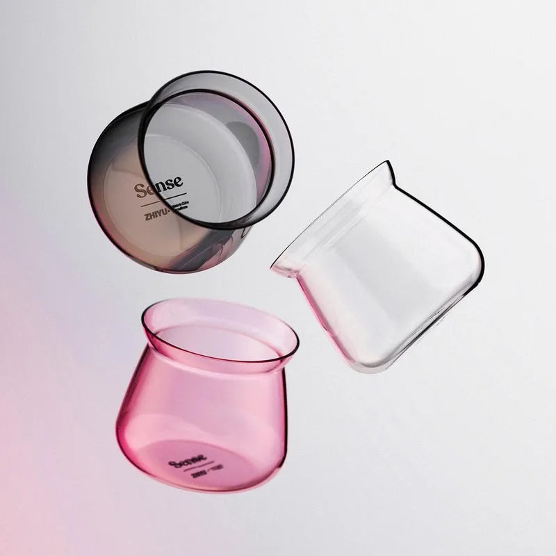 European Style Heat-Resistant Glass Coffee Mug with Sensory Handle - 175ml/275ml