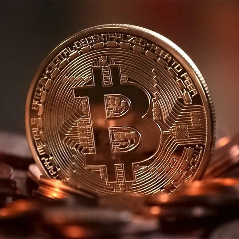 Gold Plated Bitcoin Coin Collectible Art Gift - Commemorative Metal Coin