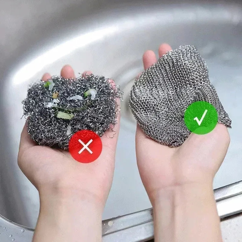 Thickened Steel Wire Cleaning Cloth for Kitchen and Household - Multi-Purpose Dish Towel