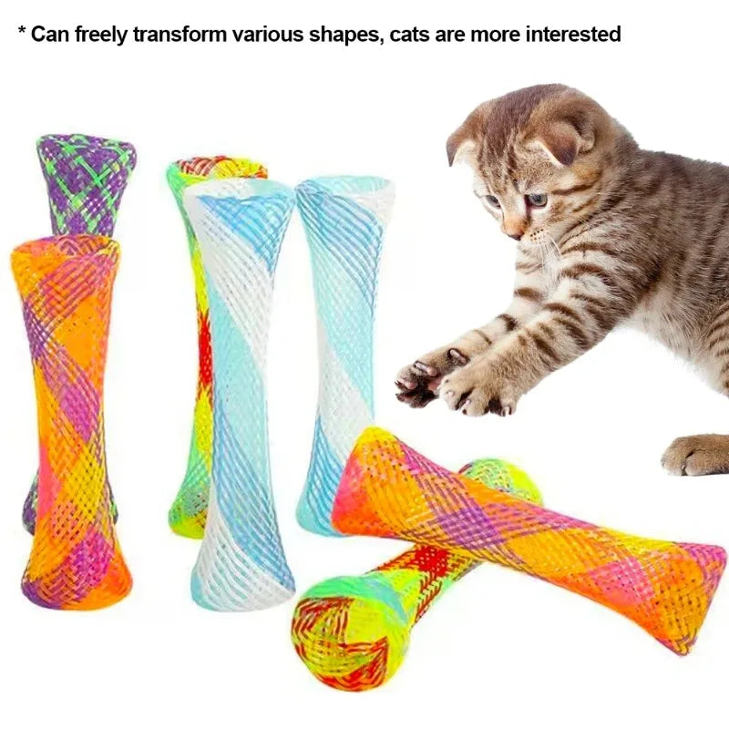 Colorful Cat Spring Toy Stick - Bouncing, Interactive Pet Toy Set of 10 or 30