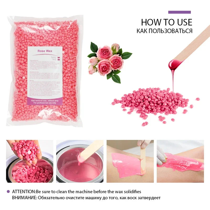 1000g Painless Wax Beads for Body Face Bikini Hair Removal - Hard Wax Beans