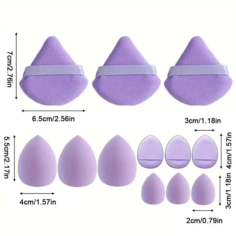 12-Piece Multi-Purpose Makeup Sponge Set for Liquid, Cream, and Powder Foundation