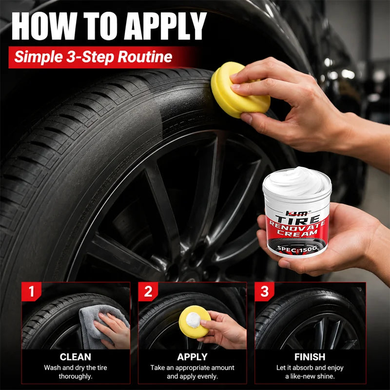 Car Tire Care Wax Protective Coating 150g Gloss Enhancer for All Vehicles