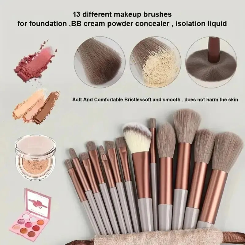 Professional Makeup Brush Set with Soft Fluffy Brushes for Face & Eyes - Multiple Handle Colors