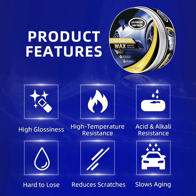Car Wax Crystal Plating Set Waterproof Glossy Paint Coating for Vehicle Protection