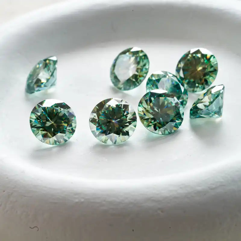 Bluegreen Moissanite Loose Stone 0.1-5CT VVS1 3EX Cut Certified Jewelry Gem