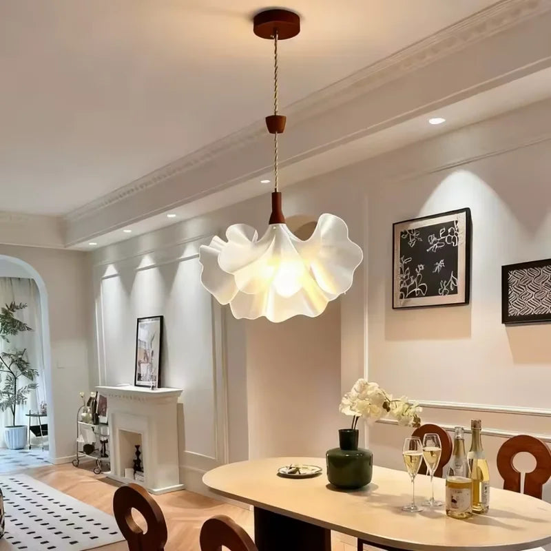Acrylic Petal Pendant Light Retro Japanese Style Romantic Living Room Fixture